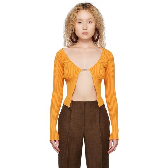 Jacquemus Le Raphia 'La Maille Pralù Longue' Cardigan Orange - 36/S - Picture 1 of 4